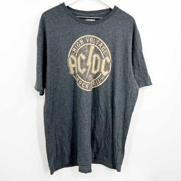 Tops - AC/DC Graphic Band Tee Gray Sz XL